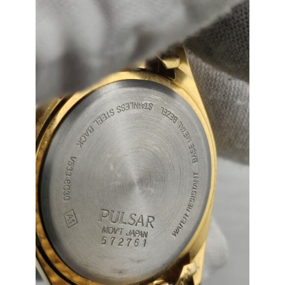 Masonic Seiko Pulsar Quartz Mens Gold Plated 3Y03-0160 New Battery Tested Runs - Picture 6 of 9
